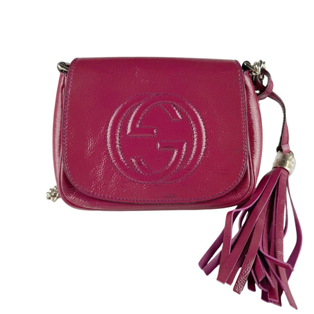 GUCCI Authentic Pink Leather Shoulder Bag